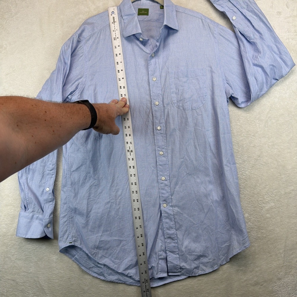 Sid Mashburn Mens Dress Shirt 16.5 35 Blue Long Sleeve Spread Collar Classic - Picture 4 of 10